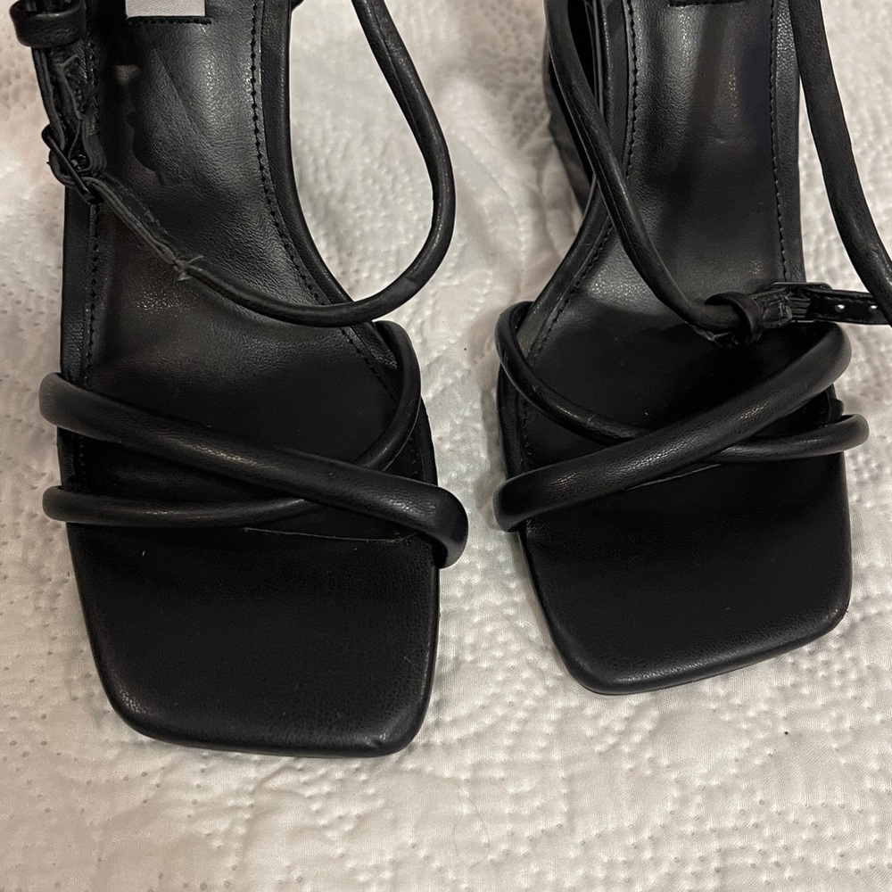 Steve Madden Black Strappy Heels - Picture 3 of 8
